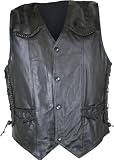 Mens Braided Side Lace Leather Vests