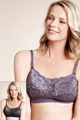 2 Pack Floral Lace Non Padded Post Surgery Bras 2 Pack Floral Lace Non Padded Post Surgery Bras