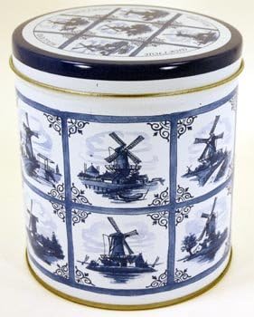 EMPTY 1 CAN use for Stroopwafel /Small Windmill pictures with Stellingmolen, Wipwatermolen, Standerdmolen, Bovenkruier 1 can