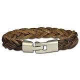 SilberDream Lederarmband braun für Herren oder Damen Leder Armband Echtleder LA3002B