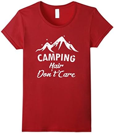 Women's Camping Hair Don't Care Shirt Camping Shirts XL Cranberry