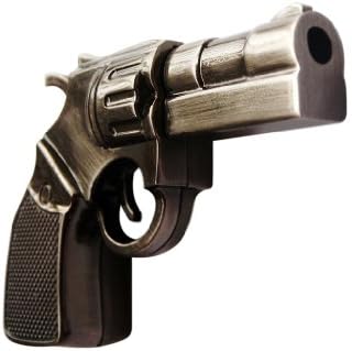 Quality Metal REVOLVER Pistol Gun 16GB USB Flash Drive - in Gift box - with GadgetMe Brands TM Stylus Pen