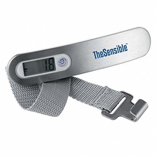 Stainless Steel Digital Luggage Scale with 110 lb / 50 kg Capacity - Travel Size, Handheld, Portable, Easy to Use with LCD Display to Weigh Luggage to Avoid Excess Airline Baggage Fees! Great Accuracy and Precision. Bonus Luggage Tag! Lifetime Worldwide Warranty.