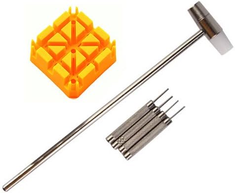 U9Q Watch Band Link Hammer Punch Pins Watch Strap Holder Remover Repair Tool Kit