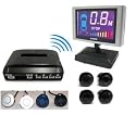 15m 15 Meters Range Wireless Rear Car Reverse Reversing parking Senbsor 4 sensors & LCD dispaly (Black)