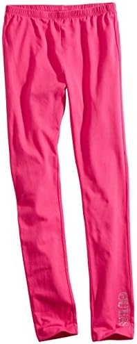 GUESS Kids Girls Big Girl Rhinestone Logo Leggings (7-16), DARK PINK (10/12)