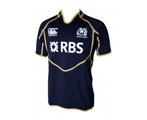 CANTERBURY Scotland Junior Home Rugby Pro Short Sleeve Jersey, Navy/Gold, 10