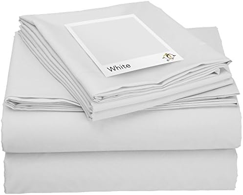 Clara Clark Affordable Microfiber 4 pc Bed Sheet Set - Queen Size, White