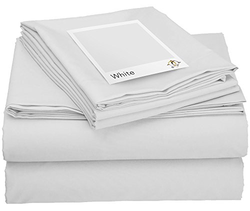 Clara Clark Affordable Microfiber 4 pc Bed Sheet Set - Queen Size, White