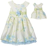Dress:Dollie & Me Girls 2-6x Dressy Dress,Blue/White,5