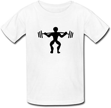 ZhiTian Youth Powerlifting Weightlifter Kids Boys And Girls T-Shirt - M White