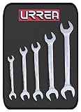 URREA 3000N 3/8-7/8-Inch Open End Wrench Set, Chrome [並行輸入品]