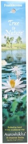 Auroshikha True To Nature Incense Sticks, Frankincense--15 ea