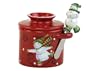 Butter Bell Skating Snowman Crock with Matching Spreader and Holder