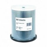 Verbatim CD-R 52x 700MB Inkjet Printable Silver 100/Spindle Exceptional Color Reproduction