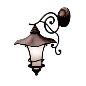 Kichler Lighting Kichler 9354AGZ Cotswold 1-Light Outdoor Wall Lantern, Aged Bronze with Weathered White Glass