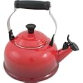 Le Creuset Enamel on Steel 1 4 5 Quart Whistling Kettle  Cherry Red