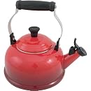 Le Creuset Enamel on Steel 1 4 5 Quart Whistling Kettle  Cherry Red
