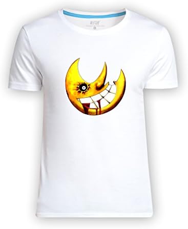 HuaTu Little Boys' Cartoon Monster Bloody Moon Cotton T-shirt Tees White Large