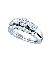 0.54CT FLOWER DIAMOND BRIDAL SET