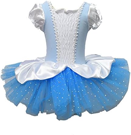 CKLOO Girls Kids Children Cinderella Fancy Princess Palace Cosplay Dress (M, Blue)