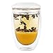 Tea Infuser Cup With Double Wall Glass Design, Strainer and Lid - Perfect Tea Steeper Mug to Brew Loose Leaf Teas 10 oz – Arrives in a Beautiful Gift Box