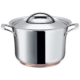 Raymond Blanc by Anolon Stainless Steel Tapered Covered Stockpot, 26 cm, 7.6 Litre
