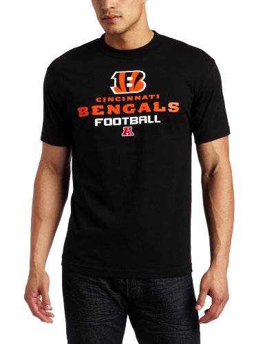 NFL Men's Cincinnati Bengals Critical Victory V Short Sleeve Basic Tee (Black, X-Large)