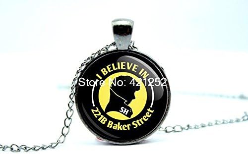 Pretty Lee 2015 Fashion I Believe Sherlock Homes Necklace Jewelry Glass Photo Cabochon Necklace Christmas gift