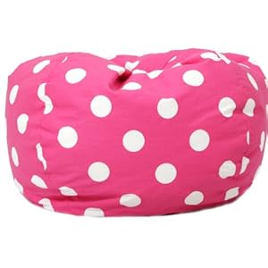 Comfort Research Classic Bean Bag Chair Candy Pink Polka Dot