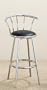 Set of 2 29"H Retro Black Swivel Chrome Barstools