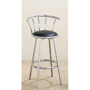 Set of 2 50's Retro Nostalgic Style Black Bar Stools by AtHomeMart