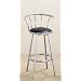 Set of 2 29"H Retro Black Swivel Chrome Barstools
