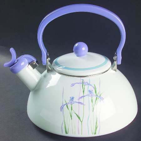 "Corning Shadow Iris Kettle with Lid Metal, Whistler, Fine China" "Corning Shadow Iris Kettle with Lid Metal, Whistler, Fine China"
