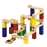 Eichhorn 100002022 - gro&szlig;er Holz-Kugelbahn-Bausatz, inklusive Glasmurmeln, 54-tlg.