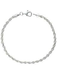 Sterling Silver Italian Rope Chain Necklaces & Bracelets 2.6 mm Diamond cut Nickel Free, sizes 7 - 30 inch