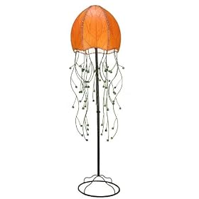 Jellyfish series Orange Floor lamp with Wrought Iron finish