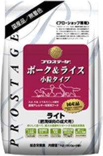 プロステージ　ポーク＆ライス　ライト（肥満傾向の成犬用）2.4ｋｇ（800ｇ×3袋）