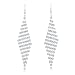 mymoment Long Elegant Silver 6.3Ct 63pcs Diamonds Dangling Pierced Earrings