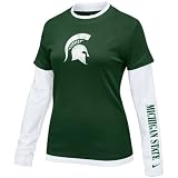 Nike Michigan State Spartans Ladies Green 2-in-1 Long Sleeve T-shirt