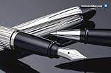 Aurora Ipsilon Sterling Fountain Pen - Silver, Fine Nib B14F