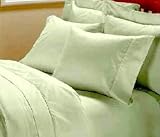 ELEGANCE 400 Thread Count Bed Sheet Set Egyptian Cotton Sage Queen
