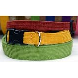 Natural Hemp Corduroy Dog Collar: Rust (Medium)