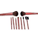 FASH UK 2011 Series Cosmetic Brush Set with Leather Pouch, Nylon, 9-Piece