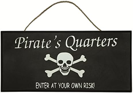 PIRATE DOOR/WALL SIGN - SKULL & CROSSBONES - Pirate's Quarters - Enter at Your Own Risk!