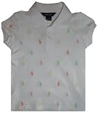 Ralph Lauren Toddler Girls Polo Shirt White Multi Colored Pony Size 2T