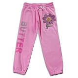 Butter   Girls Supersoft Flower Cropped Sweatpant, Blush Pink