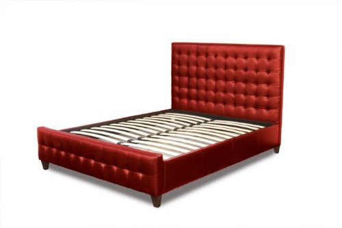 Zen Red Cal King Bonded Leather Bed By Diamond