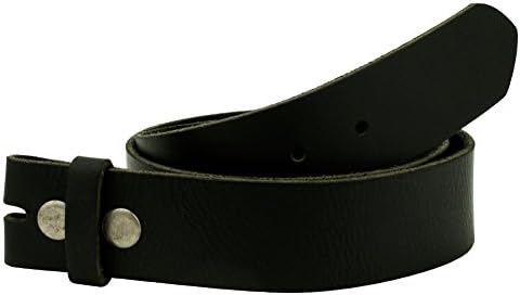 Napoli Leather's Distressed Snap on Belt Strap Medium Black