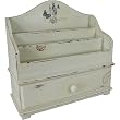 Wood Painted Letter Holder with 1 Drawer